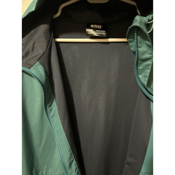 REI Co-op Trailmade Rain Jacket Hooded Size L Blue Teal - Picture 5 of 7